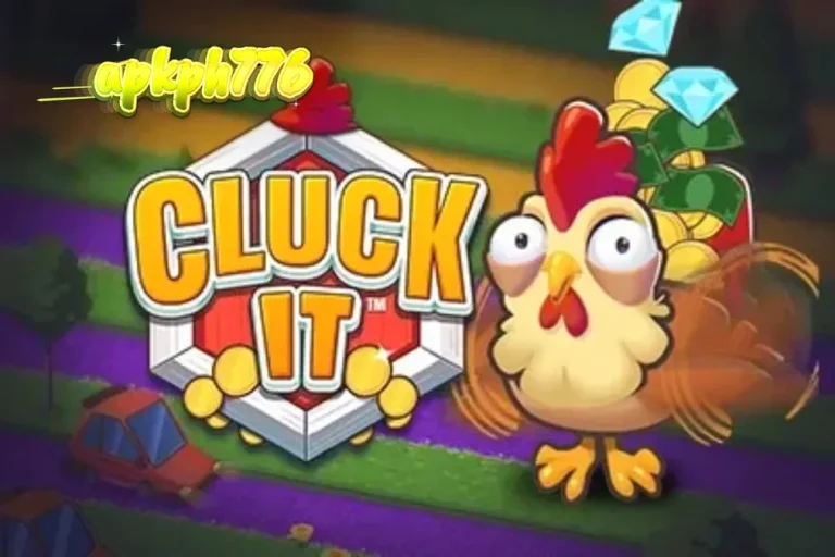 Tampilan visual game Cluck It dengan tema peternakan yang ceria