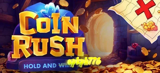 Tampilan antarmuka permainan slot Coin Rush dengan desain 3x3 yang dinamis.